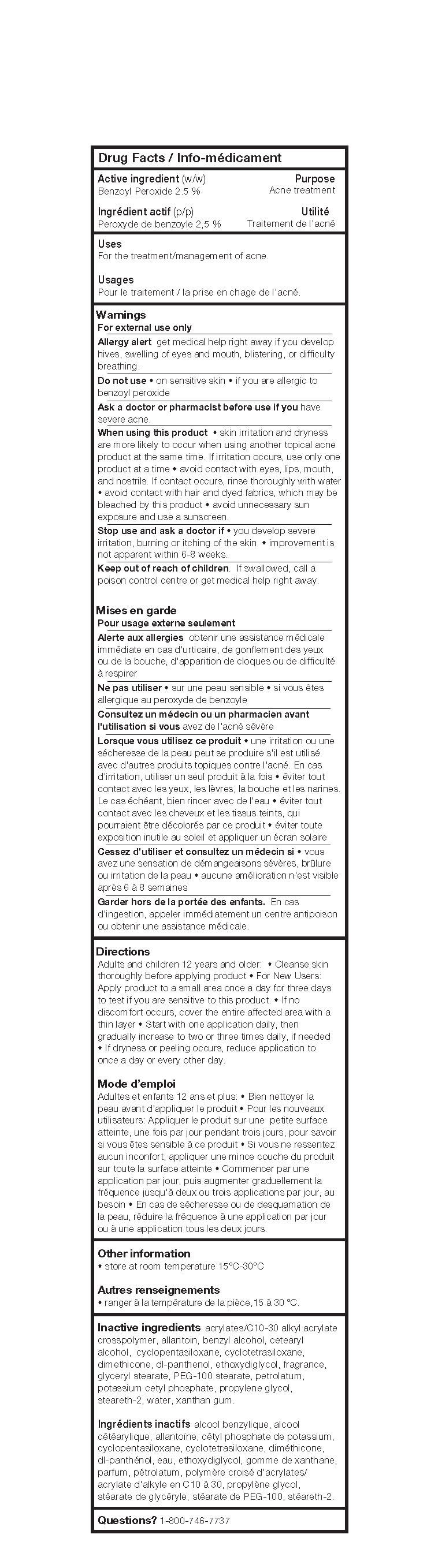 Drug Facts Table